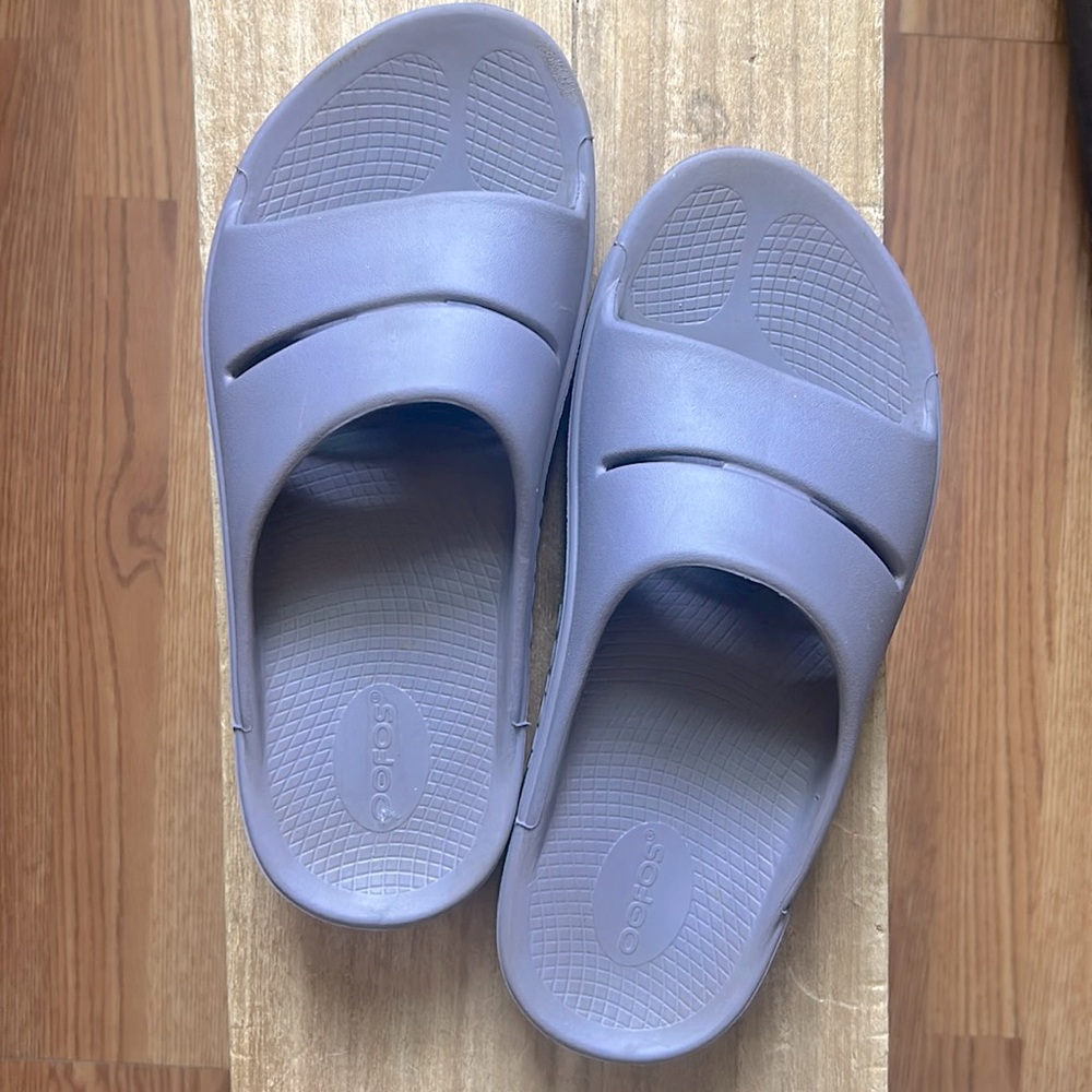 Oofos Ooahh Mauve Unisex Oofoam Recovery Comfort Sandal Slides Sz M8 W10
